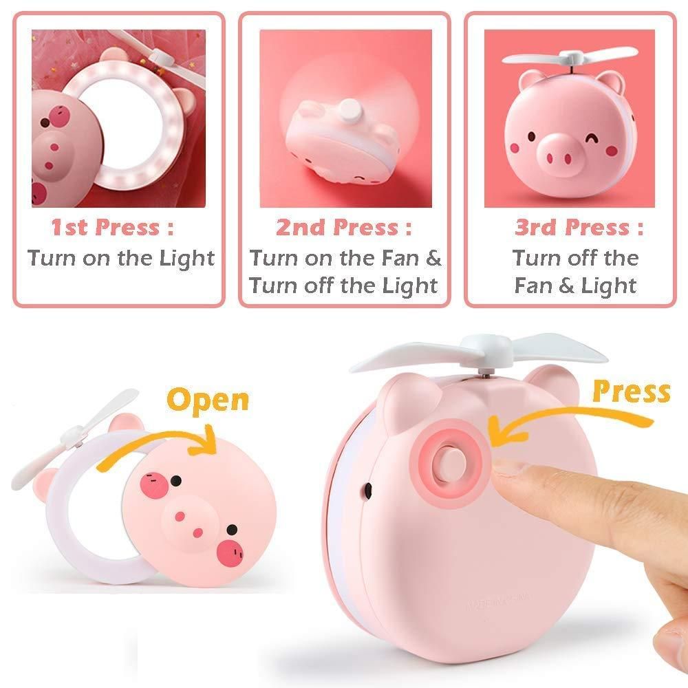 Piggy Glow Pocket Fan
