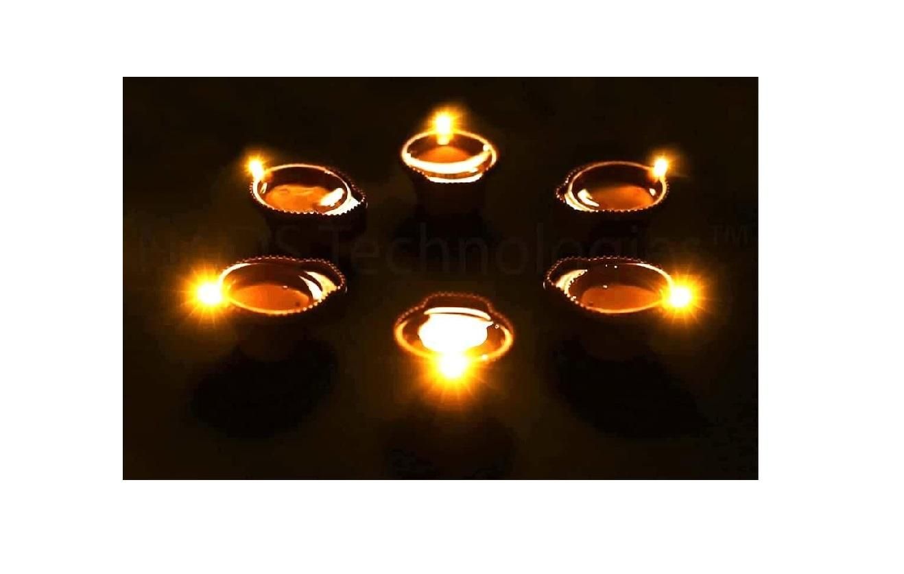 Water Sensor Pooja Diyas, (Pack of 6/12/18/24)
