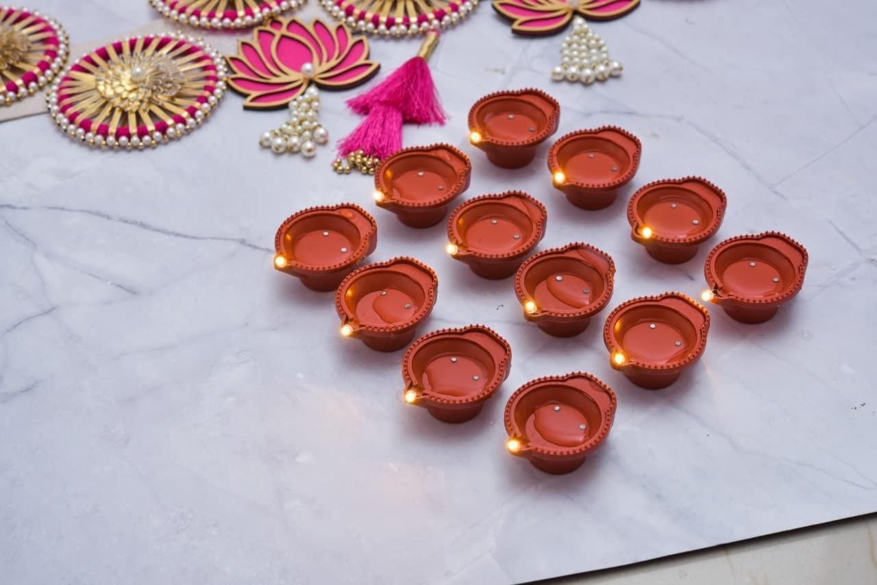Water Sensor Pooja Diyas, (Pack of 6/12/18/24)
